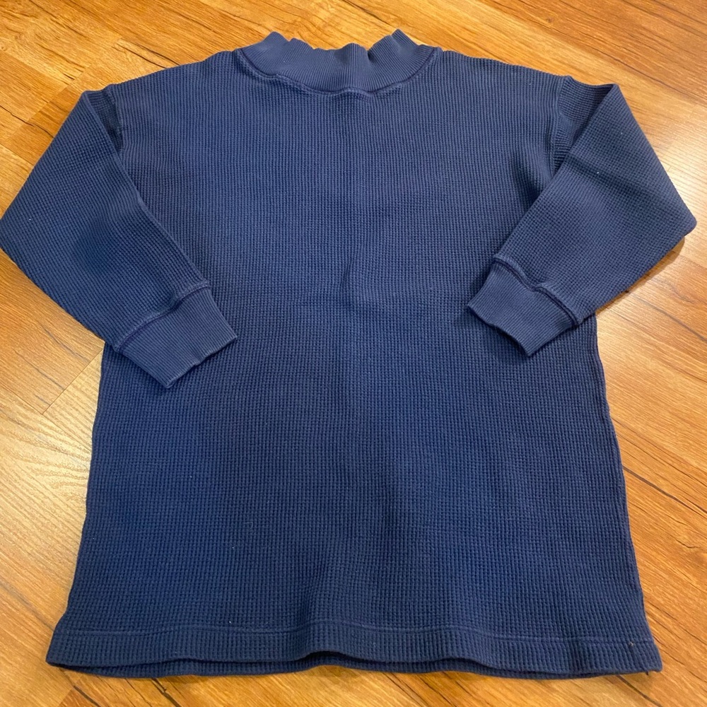 Vintage 90s Victoria's Secret gold label Deep Blue thermal Top 100%cotton